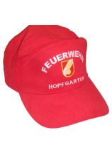 Schirmmütze 6-teilig rot mit Korpsabz. Feuerwehr und Ortsname