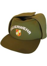 Wintermütze grün mit Feuerwehr und Korpsabzeichen