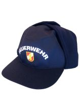 Wintermütze blau mit Feuerwehr und Korpsabzeichen
