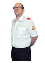 Diensthemd Ktn. mit FEUERWEHR auf linker Brustseite und Wappen Kurzarm