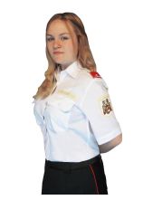 Damen-Diensthemd Ktn. mit FEUERWEHR auf linker Brustseite, Wappen Kurzarm
