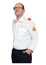 Diensthemd Ktn. mit FEUERWEHR auf linker Brustseite, Wappen Extra-Langarm