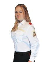Damen-Diensthemd Ktn. mit FEUERWEHR auf linker Brustseite, Wappen Langarm SLIM-F