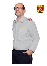 Diensthemd Mischgewebe Grau BGLD Langarm SLIM-FIT