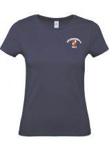 T-Shirt STMK Damen blau FEUERWEHR (rund) Korpsabzeichen darunter ORTSNAME gerade