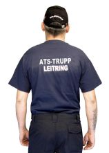T-Shirt mit Beschriftung ATS-TRUPP und ON 3,5 cm/Zeile am Rücken