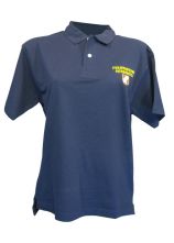POLO NÖ blau Damen FEUERWEHR und ORTSNAME gelb mit Korbsabzeichen