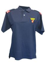 POLO NÖ blau Damen mit Achselspangen FEUERW und ORTSN. gelb mit Korbsabzeichen