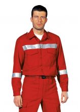 Branddienstbluse rot COMFORT® mit Reflex