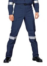 Diensthose blau 65% Pol. 35% BW mit Reflex