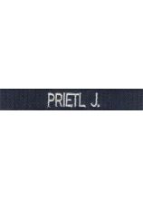 Klettband Haft dunkelblau 150x25 mm mit Name weiß bestickt