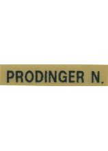 Klettband Haft beige 150x30 mm mit Name schwarz bestickt