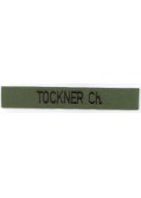 Klettband Haft grün 150x25 mm mit Name schwarz bestickt