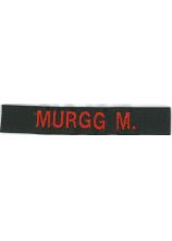 Klettband Haft schwarz 150x25 mm mit Name rot bestickt