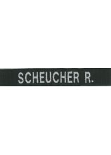 Klettband Haft schwarz 150x25 mm mit Name weiß bestickt