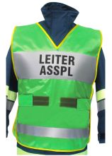 Überwurf grün LEITER ASSPL Schrift schwarz