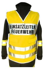 Warnüberwurf gelb EINSATZLEITER FEUERWEHR flammhemmend + Tasche