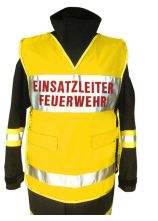 Warnüberwurf gelb EINSATZLEITER FEUERWEHR Schrift rot