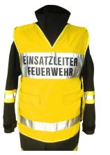 Warnüberwurf gelb EINSATZLEITER FEUERWEHR Schrift schwarz