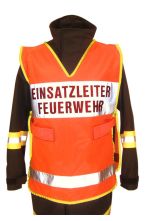 Warnüberwurf orange Fahrzeugbesatzung FUNKNAME ORTSNAME NÖ Schrift rot