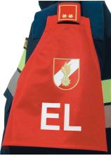 Ärmelschild rot EL mit Korpsabzeichen