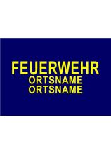 FEUERWEHR und ORTSNAME 3M® gelb 2x3 cm 2zl. 32 cm ARIAL FETT