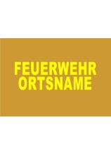 FEUERWEHR und ORTSNAME gelb 5 x 38 cm 2zlg. SBG ARIAL Black