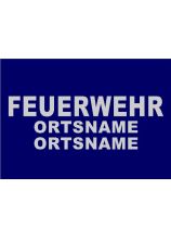 FEUERWEHR 5 cm ORTSNAME 3 cm x 28 cm Silber ARIAL BLACK