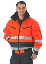 Piloten-Jacke orange/blau