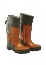 Waldarbeiter Sicherheits-Gummistiefel oliv-orange