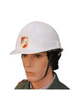 Jugendhelm weiß mit Kinnriemen und Korpsabzeichen