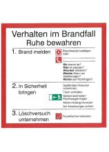 Symbol 20x20 VERHALTEN I. BRANDFALL auf Kunststoffplatte