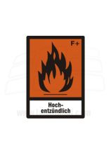 Symbol Hochentzündlich 37 x 52 mm selbstklebend