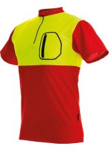 PFANNER Zipp-Neck Shirt kurzarm rot-neongelb