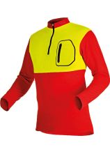 PFANNER Zipp-Neck Shirt langarm rot-neongelb