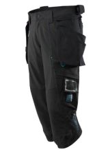MASCOT® STRETCH-Arbeitshose 3/4 Länge mit Knieverst. schwarz