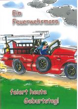 Feuerwehr Geburtstagsbillett Cartoon