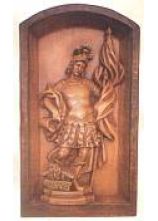 Florianrelief aus Lignisit natur 58 x 32 cm