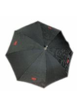 Regenschirm schwarz mit Druck 122
