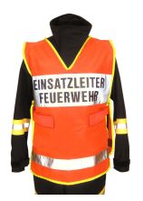 Warnüberwurf orange EINSATZLEITER FEUERWEHR Schrift schwarz