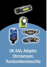UK 4AA, Adapter, Stirnlampen, Rundumkennleuchte