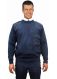Dienstpullover Rundhals dunkelblau mit Tasche und Schulterklappen