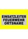 BESCHRIFTUNG 3zl. schw. ARIAL BLACK 4 cm EINSATZLEITER FEUERWEHR ORTSNAME