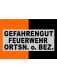 BESCHRIFTUNG 3zl. schw. ARIAL BLACK 4 cm GEFAHRENGUT FEUERWEHR ORTSN o. BEZ