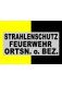 BESCHRIFTUNG 3zl. schw. ARIAL BLACK 4 cm STRAHLENSCHUTZ FEUERWEHR ORTSN o. BEZ