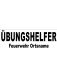 BESCHRIFTUNG schw. ARIAL BLACK, ÜBUNGSHELFER 7cm, darunter Feuerwehr und ON 3cm