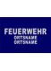 FEUERWEHR 5 cm ORTSNAME 2x 3 cm x 38 cm Silber ARIAL BLACK