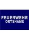 FEUERWEHR 5 cm ORTSNAME 4 x 38 cm Silber ARIAL BLACK