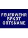 FEUERWEHR 5 cm x 38 cm BFKDT Silber ARIAL BLACK