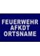 FEUERWEHR und AFKDT und Ortsname 5 cm x 38 cm 3M® Silber ARIAL BLACK
